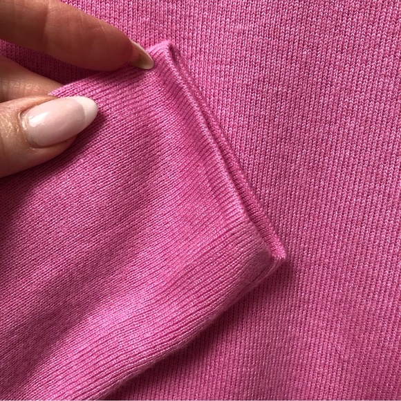 TALBOTS bubble gum Pink V-Neck Tunic Sweater super soft lightweight cotton XS/M - Picture 4 of 8